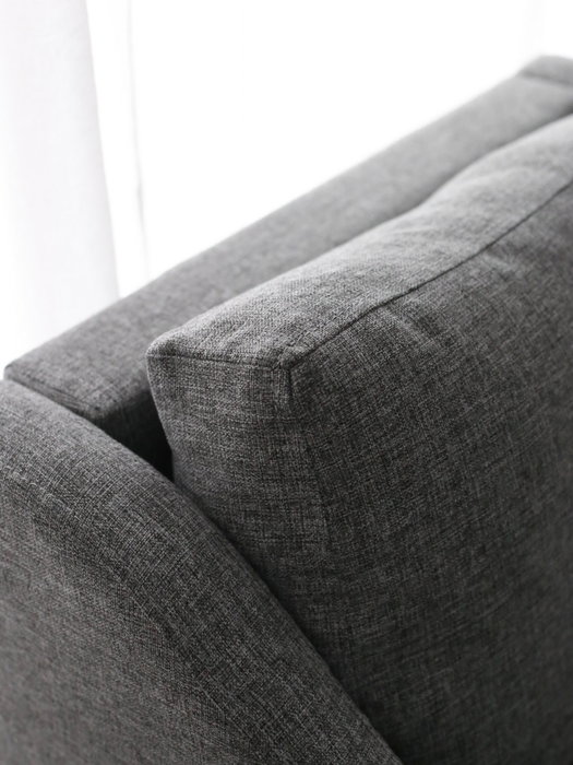 Atelier Del Sofa Nordi Sofá de 3 Plazas con Patas de Metal - Gris